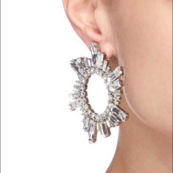 *As seen on Kyle Richards* Amina Muaddi BEGUM' CRYSTAL EMBELLISHED DISK EARRINGS - Picture 12 of 16